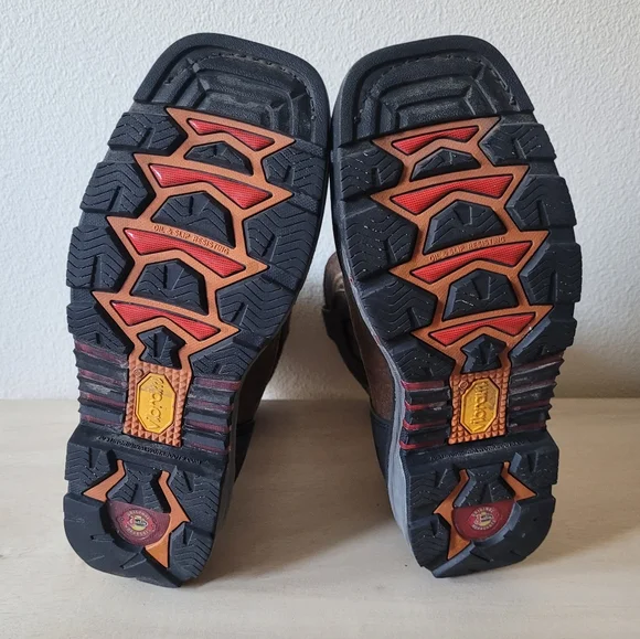 Justin Men's Driscoll Mahogany Western Work Boot Squaretoe WK2110 - Picture 13 of 16